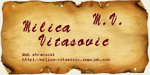 Milica Vitasović vizit kartica
